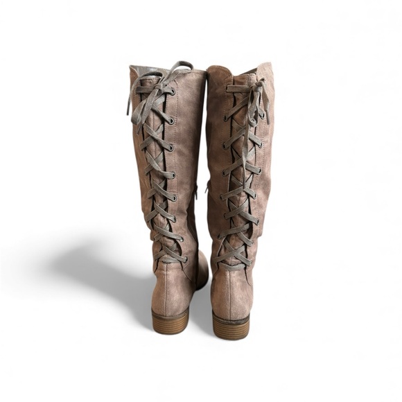 Rampage Women's Lace-Up Taupe Boots - Picture 3 of 4